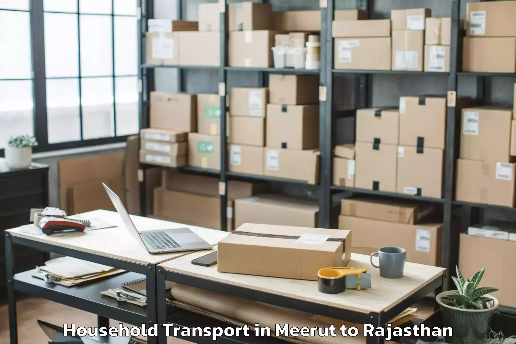 Book Meerut to Reengus Household Transport